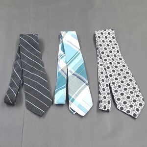 Stylish Men's Tie Set - Black, Blue, and Gray